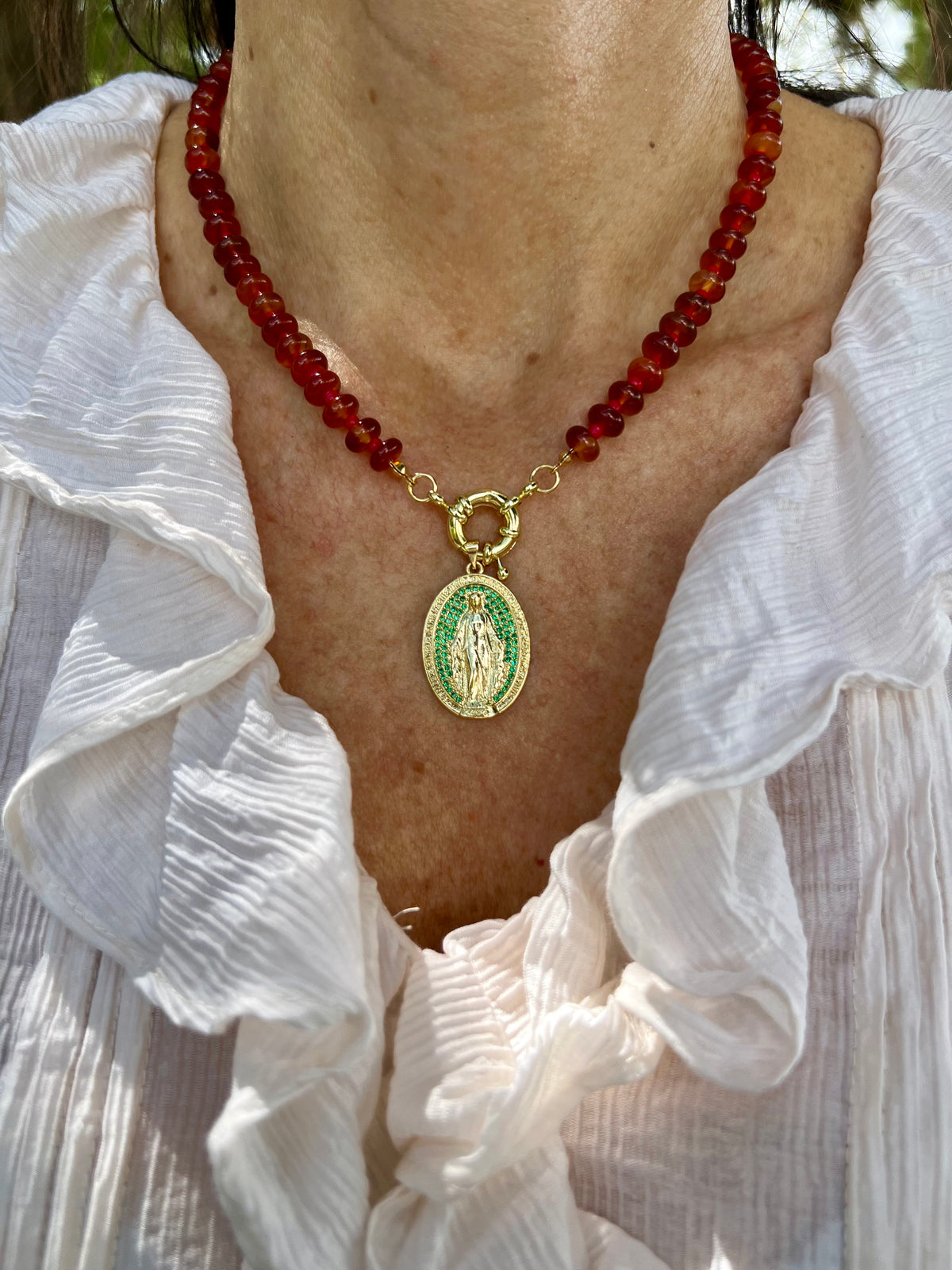 Medalla Milagrosa Brillante Verde