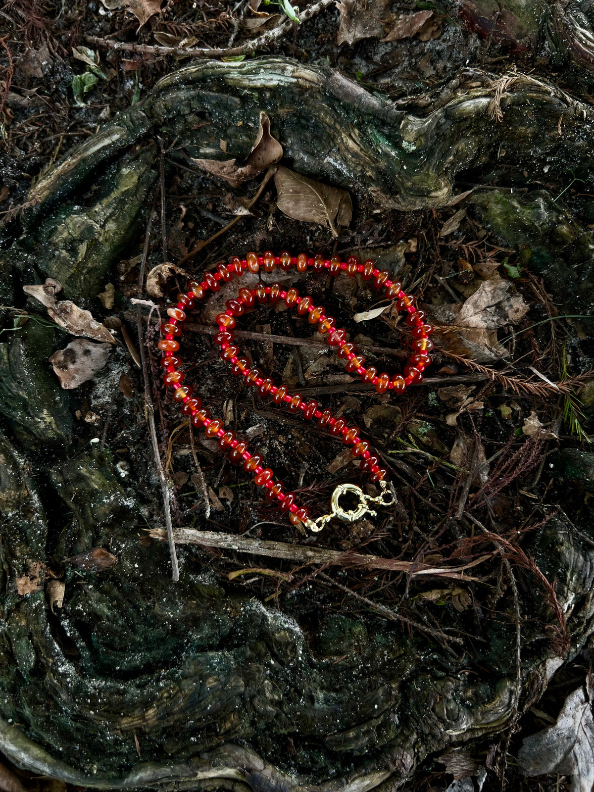 Collar Natural Rojo Ambar