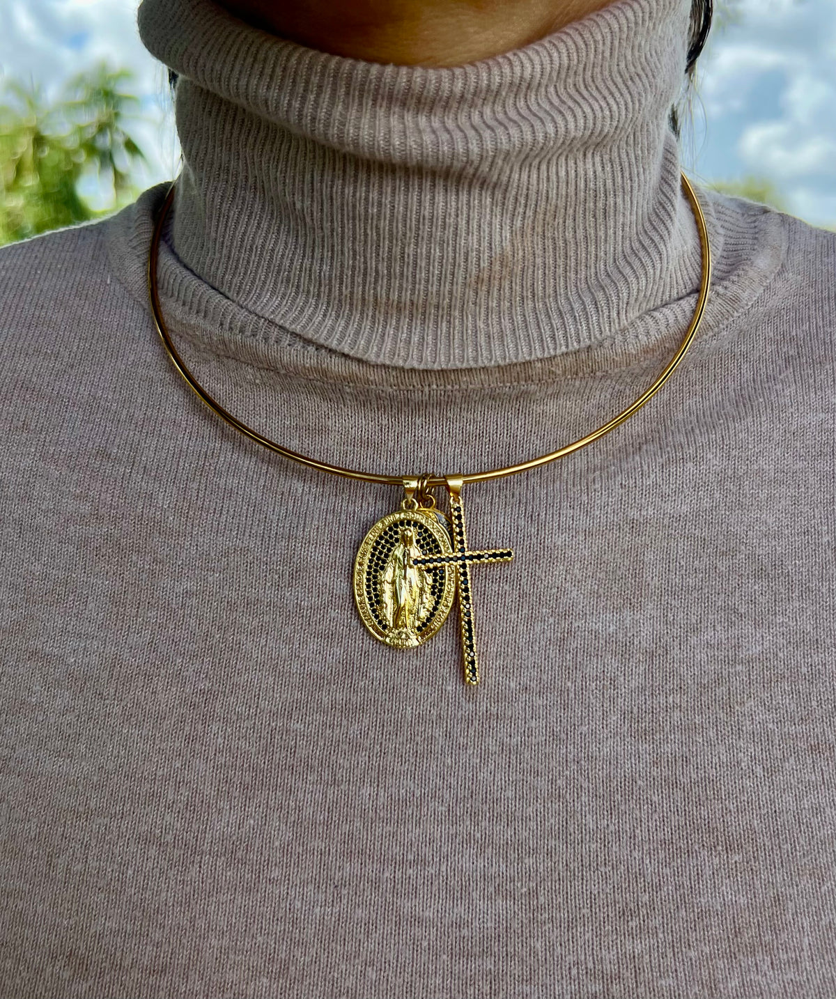 Medalla Milagrosa Negro Brillante