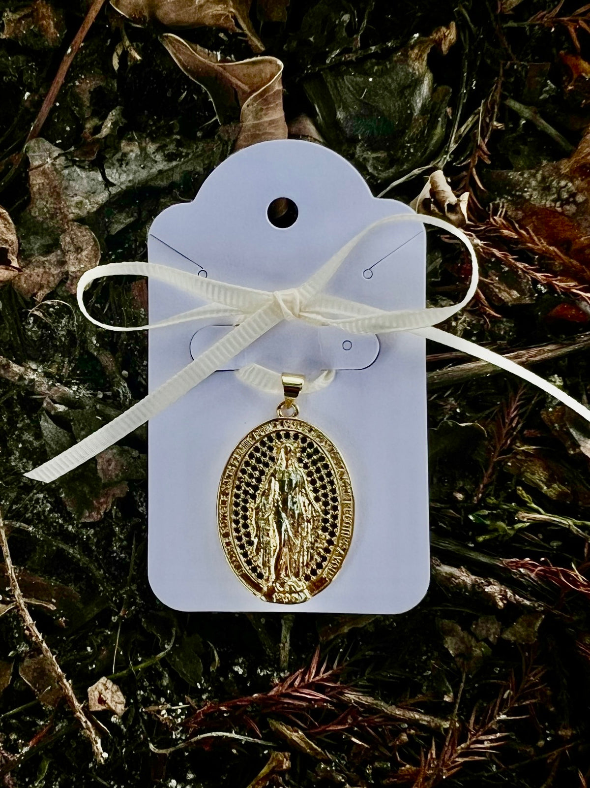Medalla Milagrosa Negro Brillante