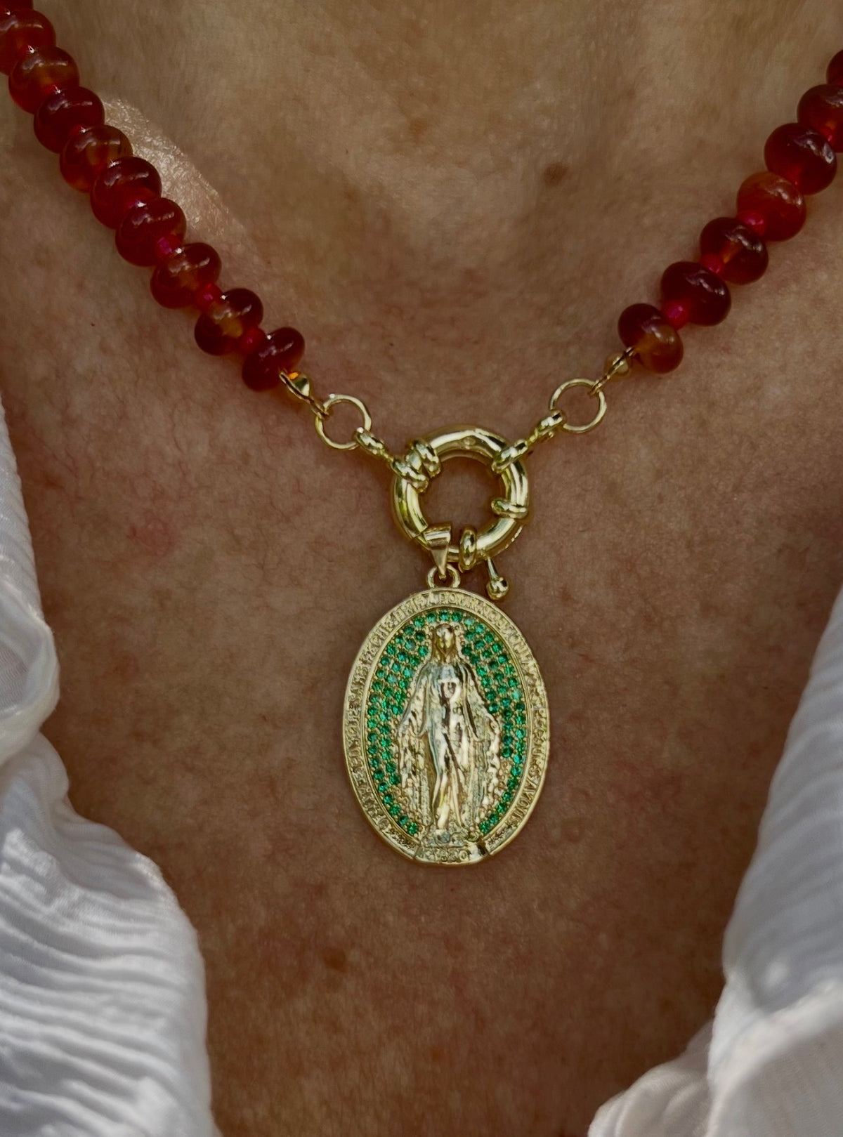 Medalla Milagrosa Brillante Verde