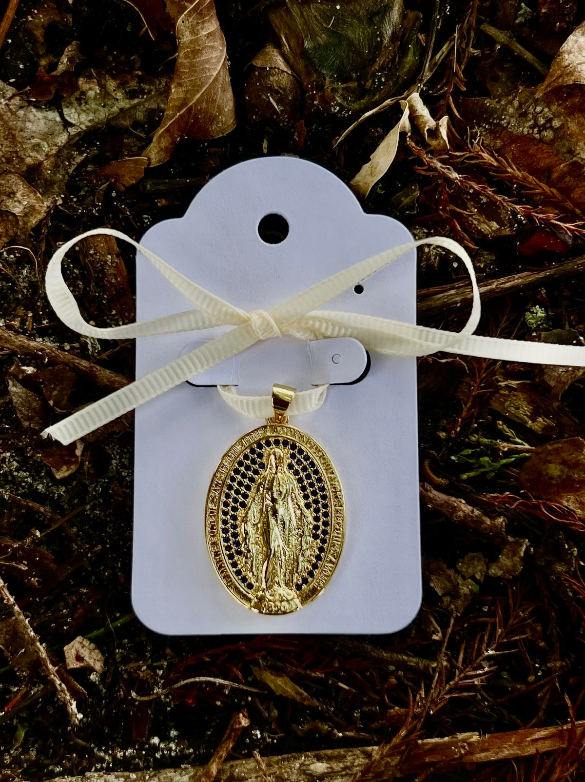 Medalla Milagrosa brillante Azul Marino