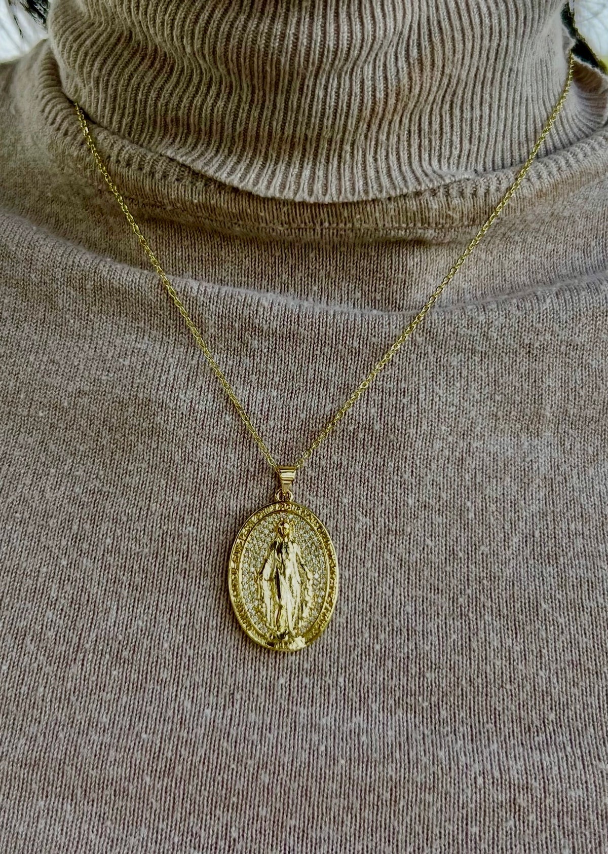 Medalla Milagrosa Brillante blanco