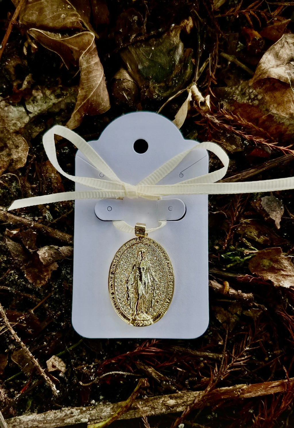 Medalla Milagrosa Brillante blanco