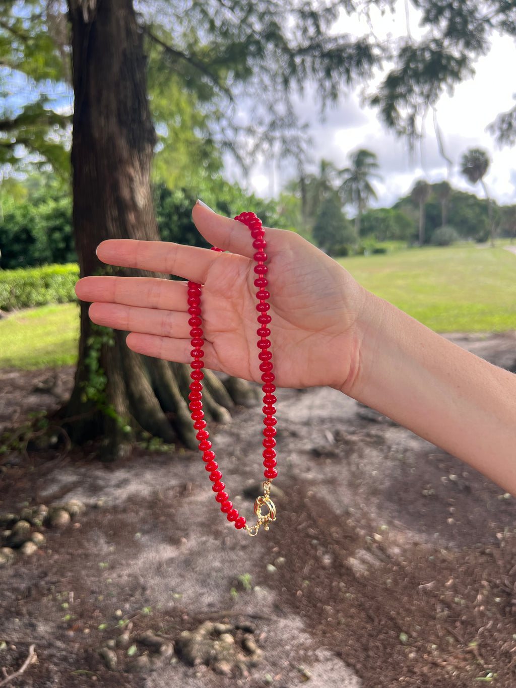 Collar Natural Rojo